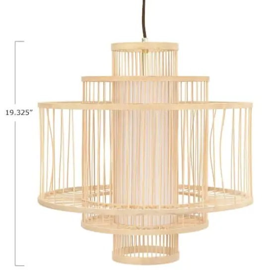 Hello Honey&reg; 19.5" Boho Tiered Bamboo Chandelier Brown {3}