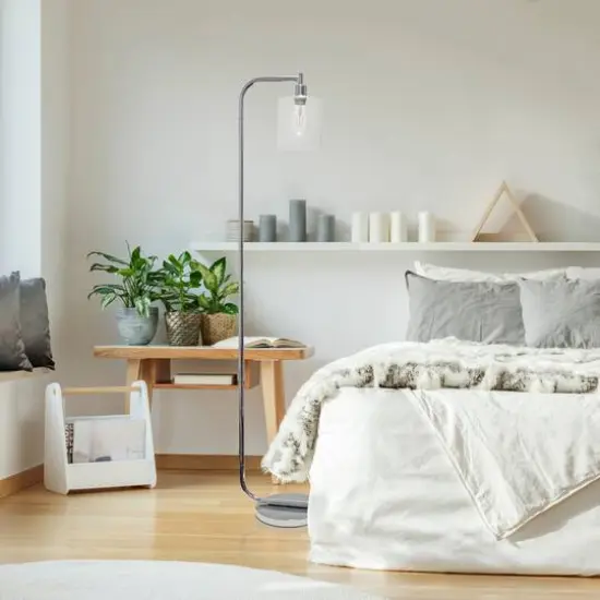 Simple Designs 63" Antique-Style Iron Lantern Floor Lamp Chrome {6}