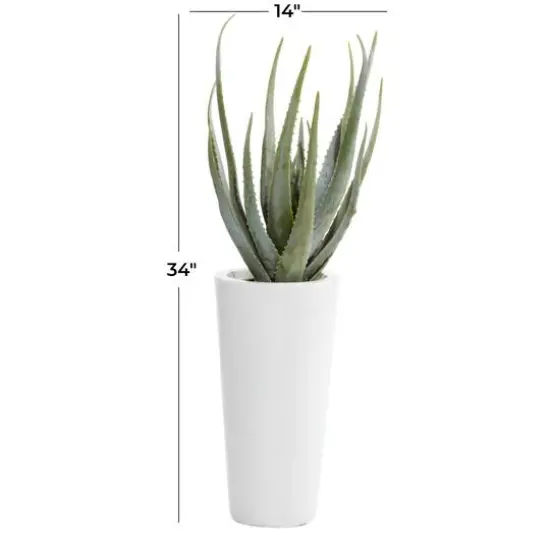 3ft. Contemporary Style Succulent Artificial Foliage in White Pot {7}
