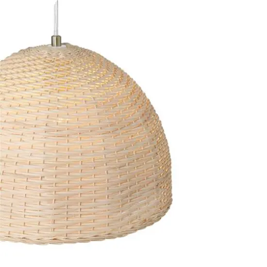 Hello Honey&reg; Calypso Natural Metal & Handwoven Wicker Dome Ceiling Light {6}