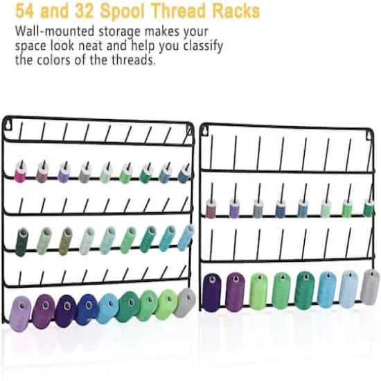 NEX&trade; Black 32-Spool and 54-Spool Wall-Mounted Sewing Thread Rack Set {6}
