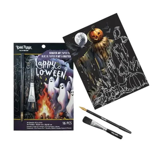 Brea Reese&trade; 6" x 8" Funky Frights Scratch Art Paper Pad {4}