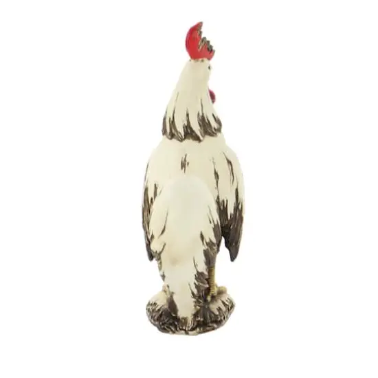 15" White Rooster Garden Sculpture {4}