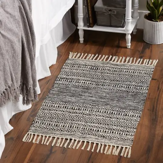 DII&reg; Black Textured Dobby Hand-Loomed Rug, 2ft. x 3ft. {6}