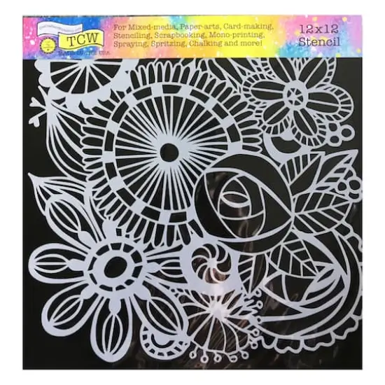 The Crafter's Workshop Blooming Garden Stencil, 12" x 12" {1}