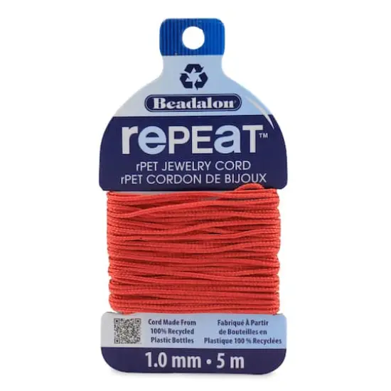 Beadalon&reg; RePEaT&trade; 1mm Recycled Plastic Jewelry Cord Coral {1}