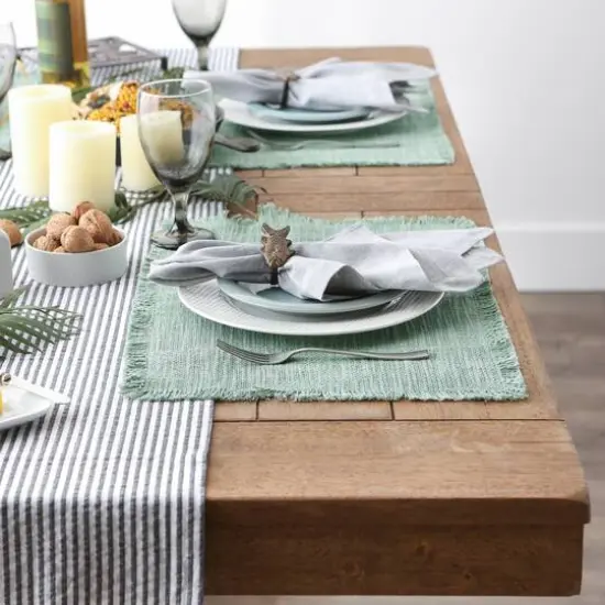 DII&reg; Basket Fringe Placemats, 4ct. Jadeite {4}