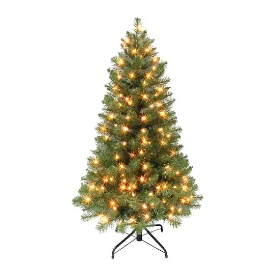 4.5ft. Pre-Lit Virginia Pine Artificial Christmas Tree, Clear Lights {1}