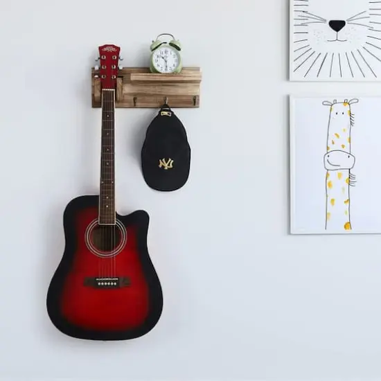 NEX&trade; Wood Guitar Wall Hanger with Shelf & 3 Hooks {7}