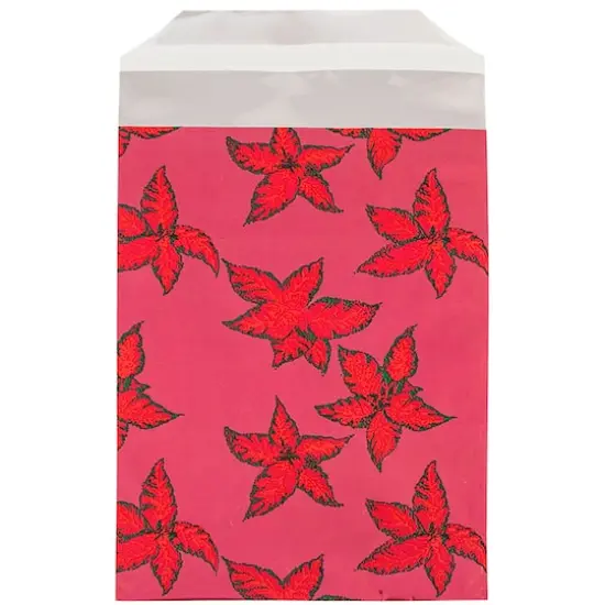JAM Paper 9" x 12" Red Holly Foil Open End Envelopes with Self Adhesive Closure, 100ct. {1}