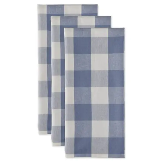 DII&reg; Stonewash Blue Buffalo Check Dish Towels, 3ct. {4}