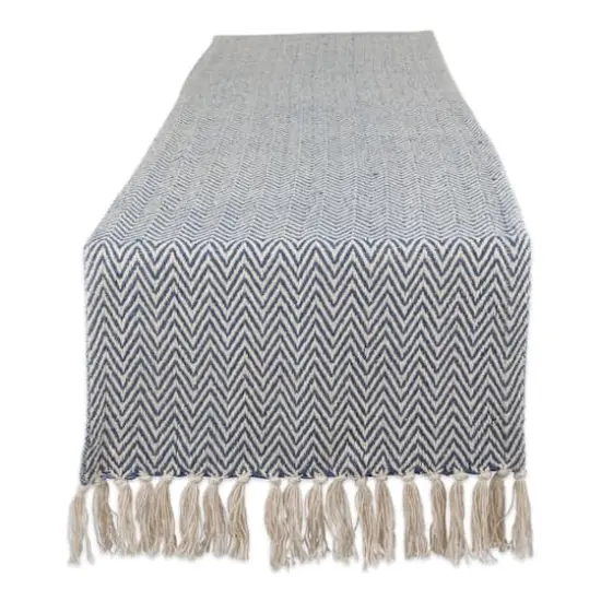 DII&reg; 72" Chevron Handloom Table Runner French Blue {1}