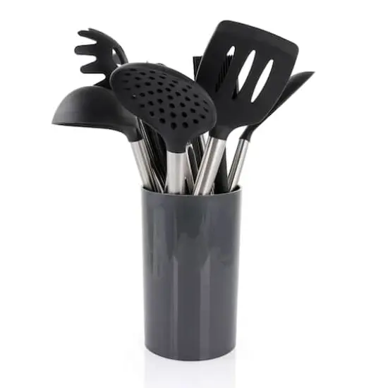 MegaChef Gray Silicone & Stainless Steel Cooking Utensils Set, 14ct. {6}