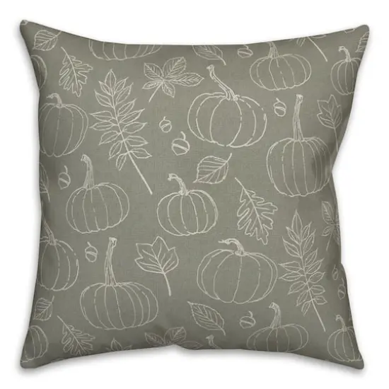 Green Fall Pattern Throw Pillow {3}