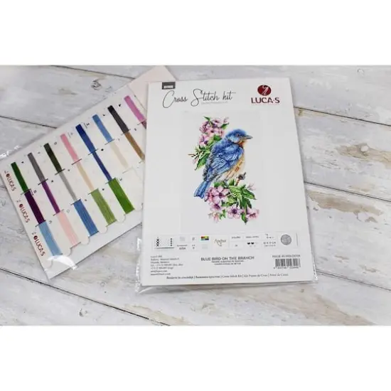 Luca-s Blue Bird On The Branch Counted Cross Stitch Kit {4}