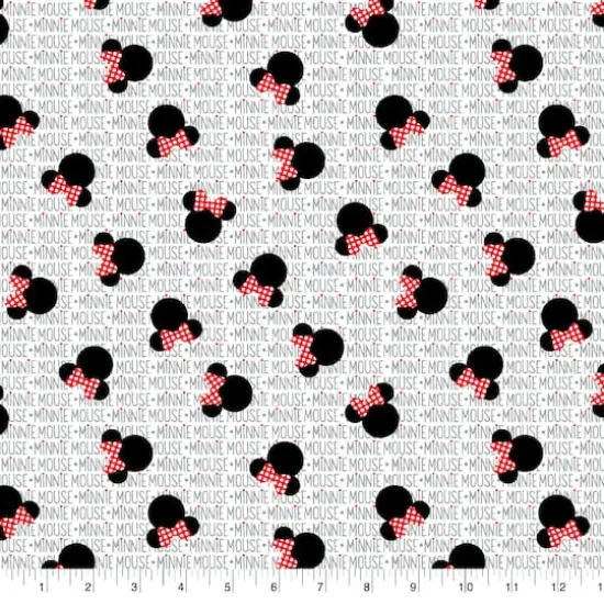 Springs Creative Disney&reg; Minnie Mouse Heads on White Cotton Fabric {1}