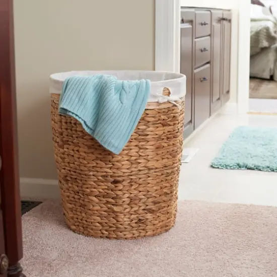 Household Essentials Wicker Basket Laundry Hamper with Liner {3}