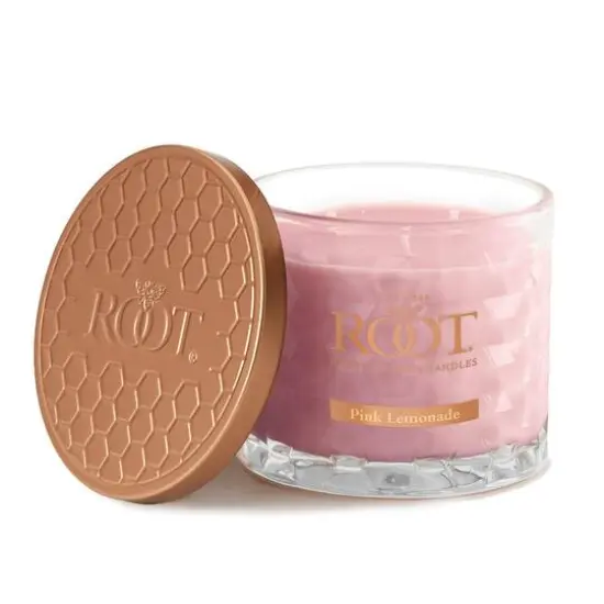 Root Candles Signature 3-Wick Honeycomb Beeswax Blend Jar Candle Pink Lemonade {1}