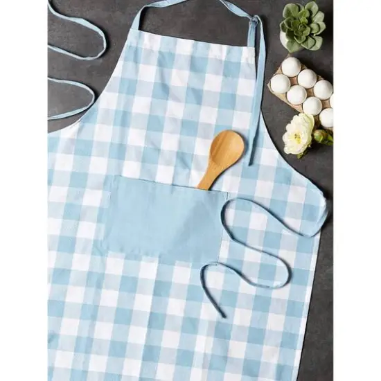 DII&reg; White & Light Blue Chef Apron {10}