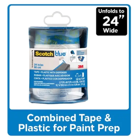 ScotchBlue&trade; 24" x 90ft. Painter's Tape & Plastic with Dispenser {3}