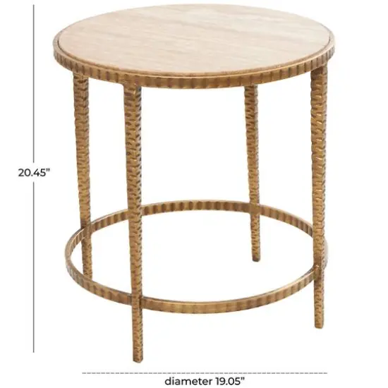 20" Gold Metal Accent Table {8}