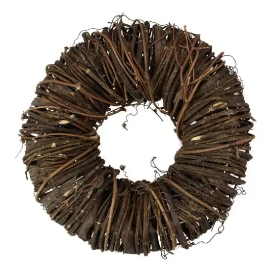 12" Brown Rustic Twig & Tree Bark Artificial Spring Wreath {1}