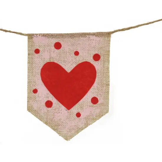 6ft. Red Hearts & Dots Valentine's Day Jute Garland {4}