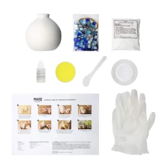 3.5" Cool Tones Mosaic Vase Kit by Make Market&reg; {3}