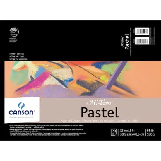 Canson&reg; Mi-Teintes&reg; Assorted Colors Pastel Paper Pad, 12" x 18" {1}