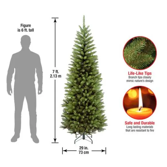 7 ft. Unlit Kingswood Fir Pencil Artificial Christmas Tree {7}