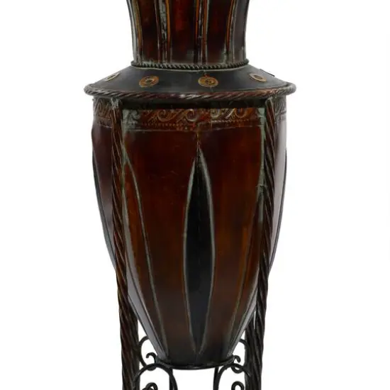 Brown Metal Rustic Vase, 27" x 9" x 9" {6}