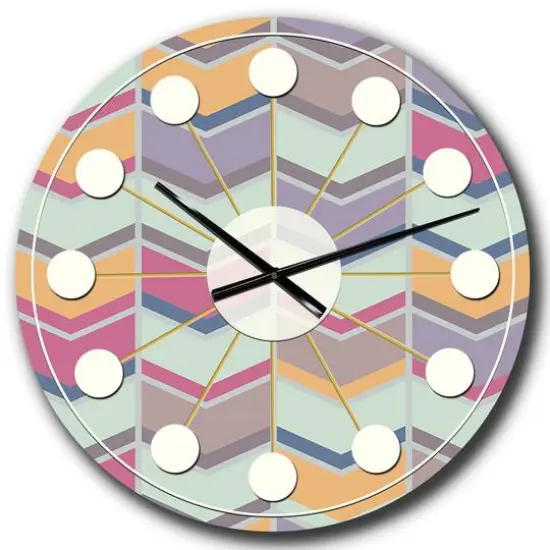 Designart Abstract Retro Geometrical Design X Mid-Century Modern Wall Clock {1}