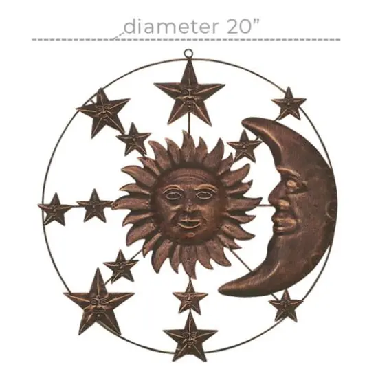 Brown Sun & Moon Rustic Metal Wall Decor {10}
