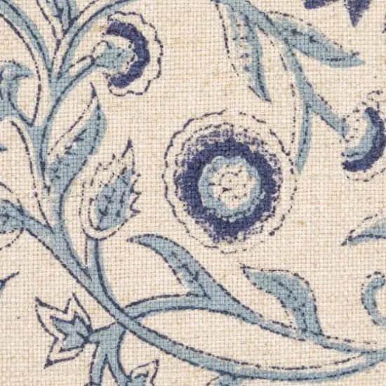 Hello Honey&reg; 18" Blue & White Floral Accent Pillow with Ruffled Edges {6}