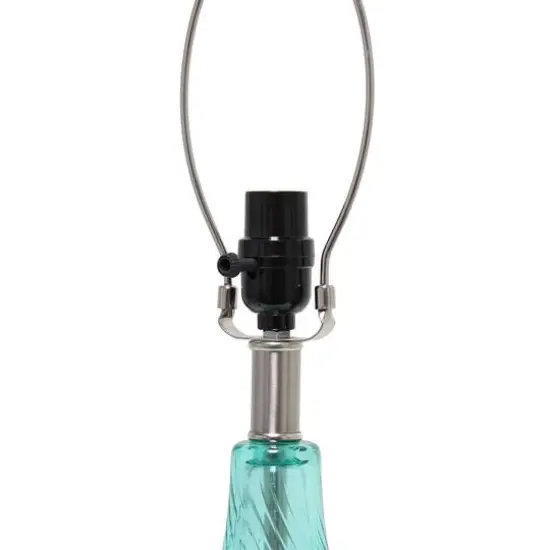 Lalia Home Classix 24" Blue Wavy Colored Glass Table Lamp {10}