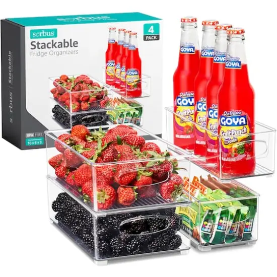 Sorbus Clear Stackable Kitchen & Fridge Storage Organizer Set {1}
