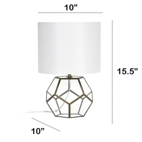Lalia Home 15.5" Transparent Octagonal Brass Table Lamp {4}