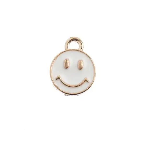 John Bead Sweet & Petite Happy Face Charms, 10ct. White {1}