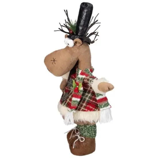 20" Standing Christmas Moose Figure with LED Antlers Tabletop Décor {5}
