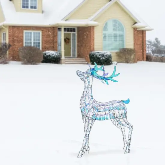 48" Iridescent Deer with Cool White LED Lights {3}