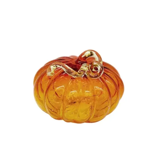 6" Orange Lighted Glass Pumpkin by Ashland&reg; {1}
