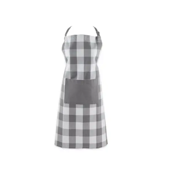 DII&reg; Buffalo Check Chef Apron Gray {1}