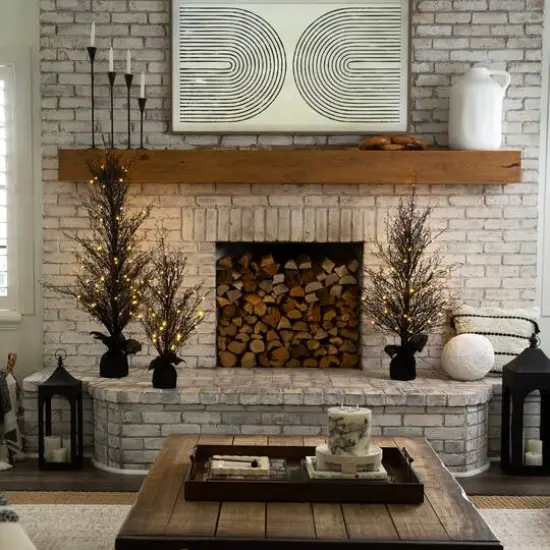 4ft. Pre-Lit LED Halloween Black Twig Artificial Fall Tree in Burlap Planter {12}