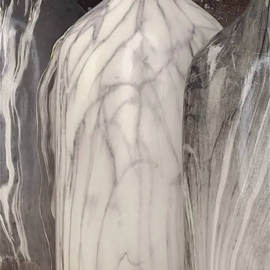 13" Gray Stoneware Contemporary Vase Set {9}