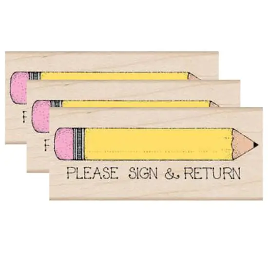 Hero Arts&reg; Please Sign & Return Pencil Woodblock Stamps {1}