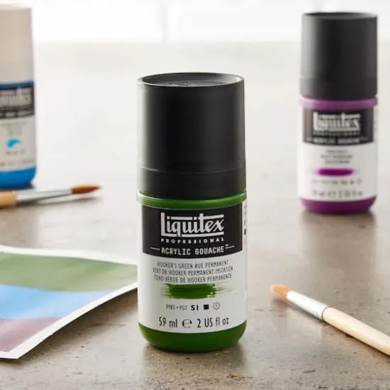 Liquitex&reg; Professional Acrylic Gouache&trade; Paint, 2oz. Hooker's Green Hue Permanent {3}