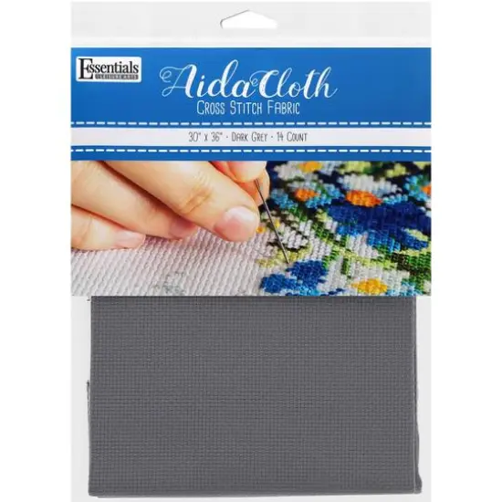 Essentials by Leisure Arts Dark Gray 14 Count Aida Cloth, 30" x 36" {1}