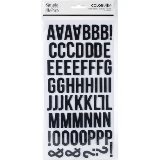 Simple Stories Color Vibe Foam Alpha Stickers Black {1}