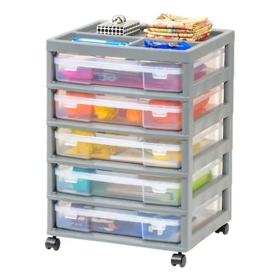 IRIS Gray 5-Case Scrapbook Cart {4}