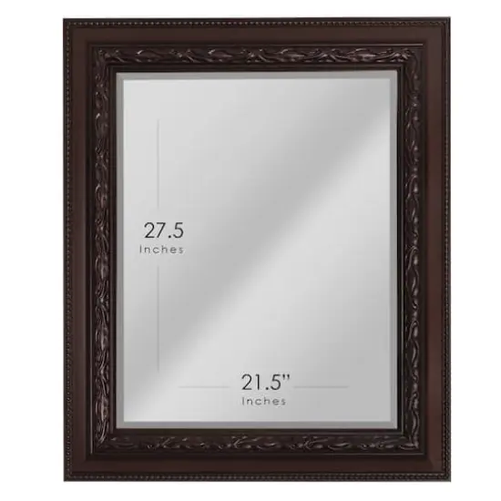 Head West&reg; 36" Addyson Embossed Rich Brown Framed Beveled Wall Mirror {6}